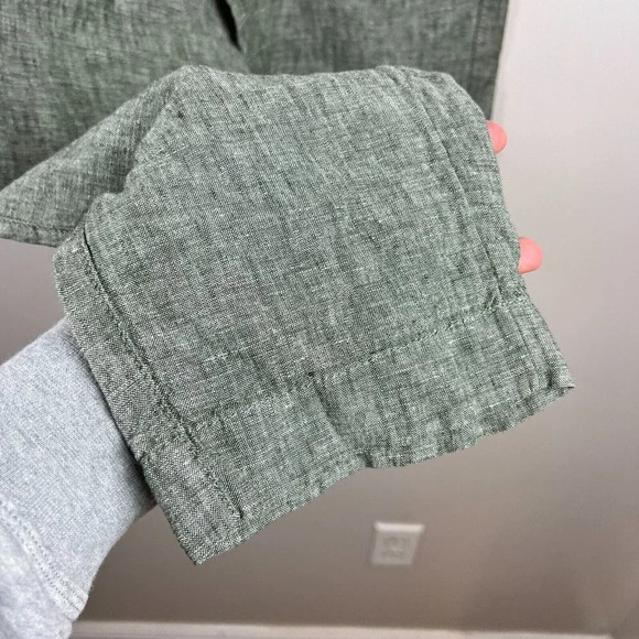 Athleta Voyager Linen Pant Size 0 Aspen Olive Green Minimal Beach Coastal - Picture 6 of 8